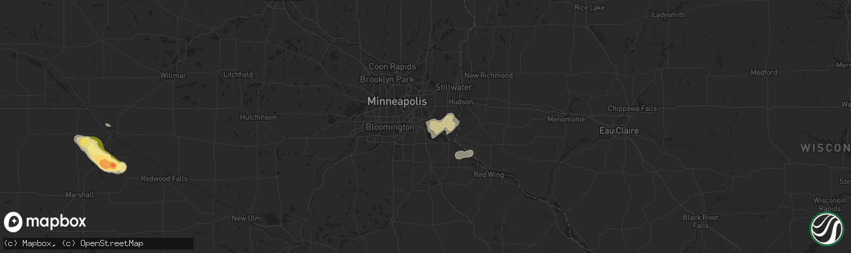 Hail map in Inver Grove Heights, MN on July 13, 2024