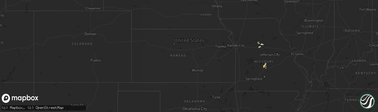 Hail map in Kansas on July 13, 2024