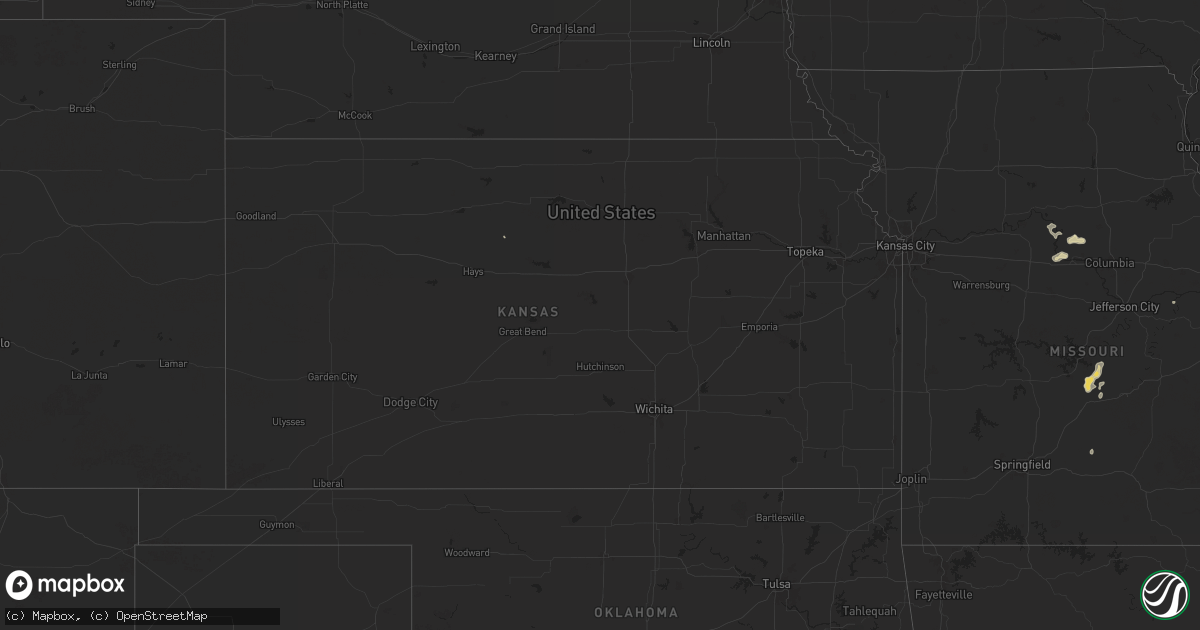 Hail map in Kansas on July 13, 2024