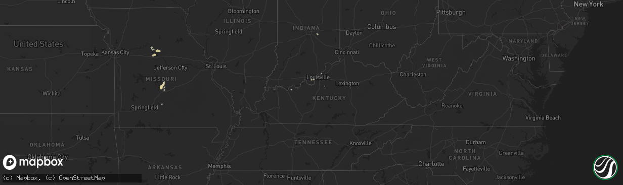 Hail map in Kentucky on July 13, 2024