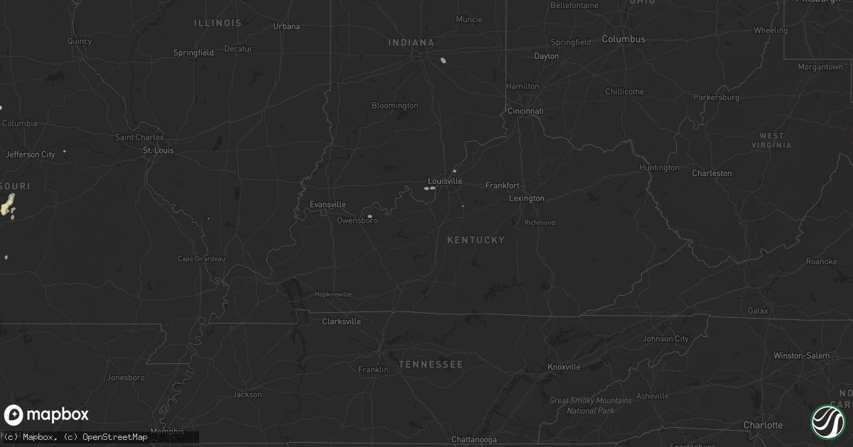 Hail map in Kentucky on July 13, 2024