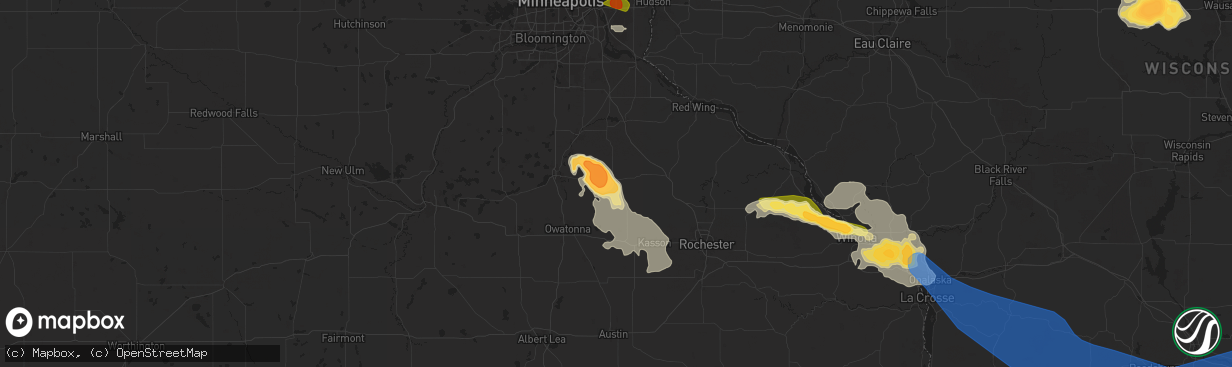 Hail map in Kenyon, MN on July 13, 2024