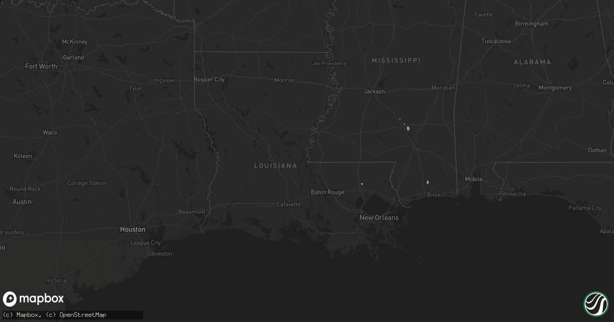 Hail map in Louisiana on July 13, 2024