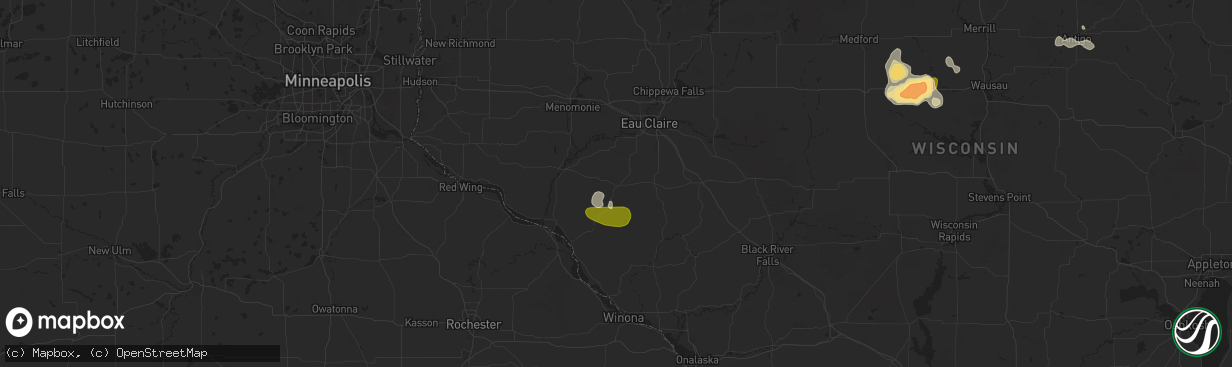 Hail map in Mondovi, WI on July 13, 2024