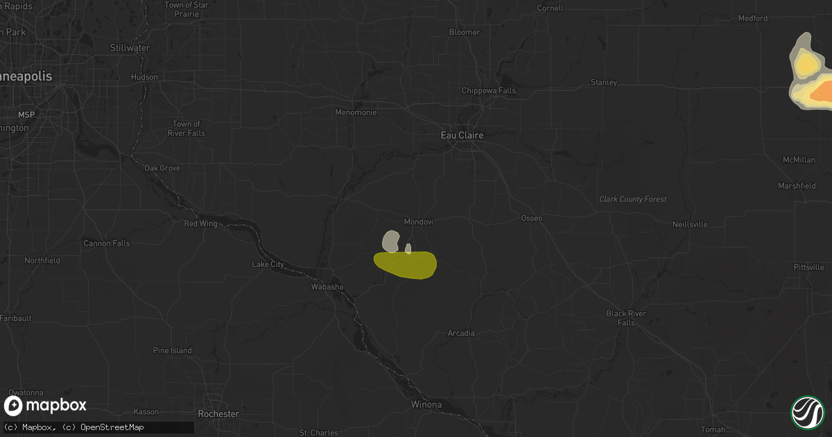 Hail map in Mondovi, WI on July 13, 2024