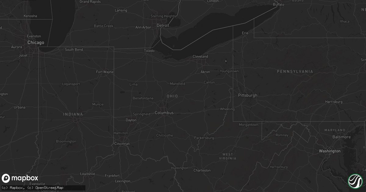 Hail map in Ohio on July 13, 2024