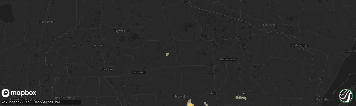 Hail map in Phillips, WI on July 13, 2024