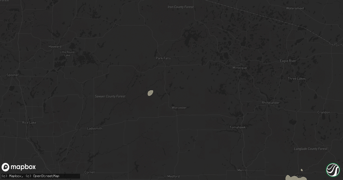 Hail map in Phillips, WI on July 13, 2024
