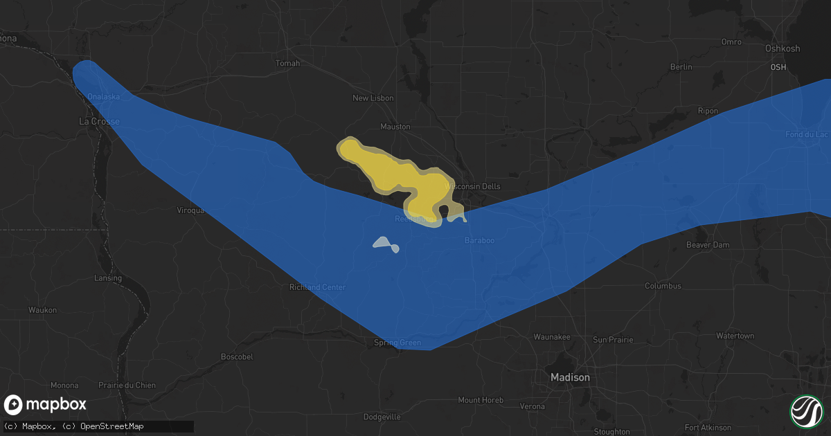 Hail map in Reedsburg, WI on July 13, 2024