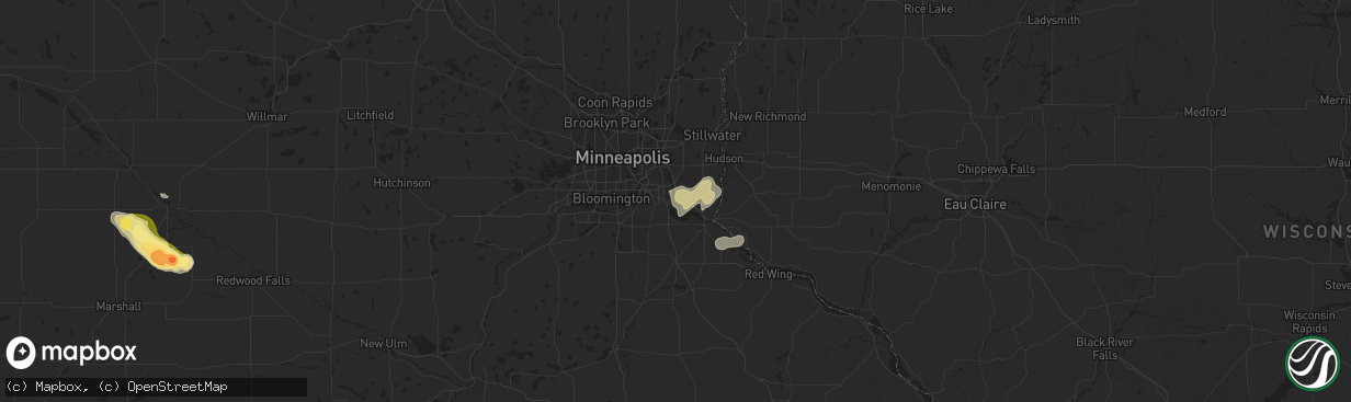 Hail map in Saint Paul Park, MN on July 13, 2024