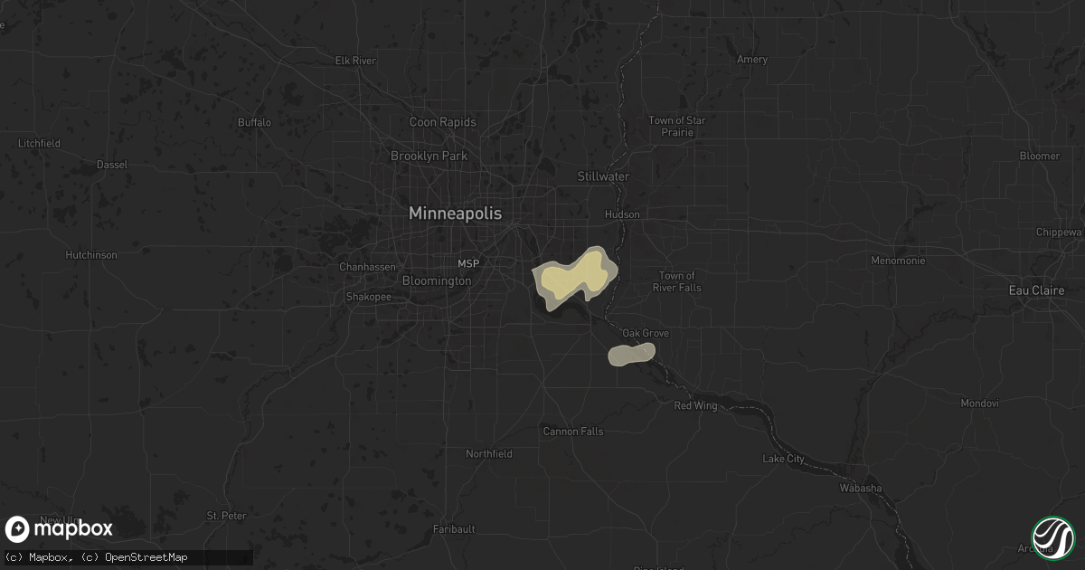 Hail map in Saint Paul Park, MN on July 13, 2024