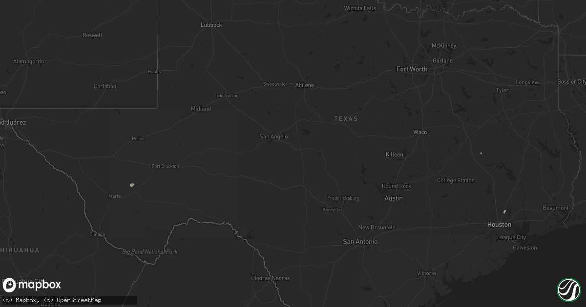 Hail map in Texas on July 13, 2024