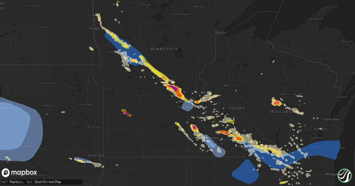 Hail map on July 13, 2024