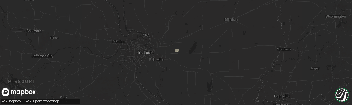 Hail map in Aviston, IL on July 13, 2025