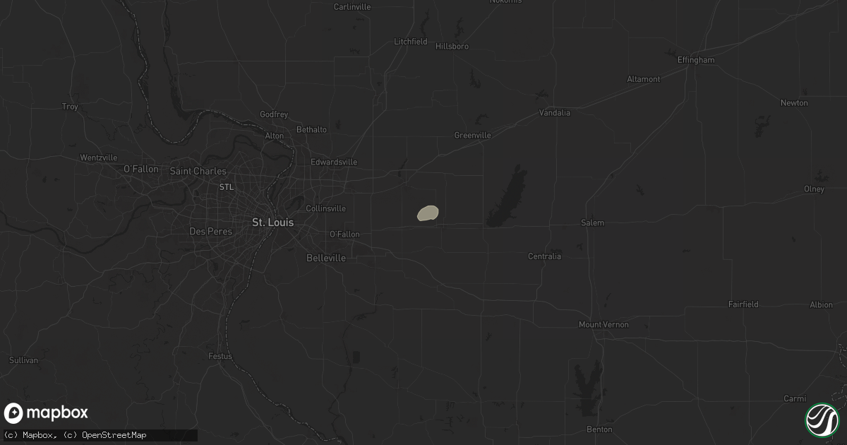 Hail map in Aviston, IL on July 13, 2025