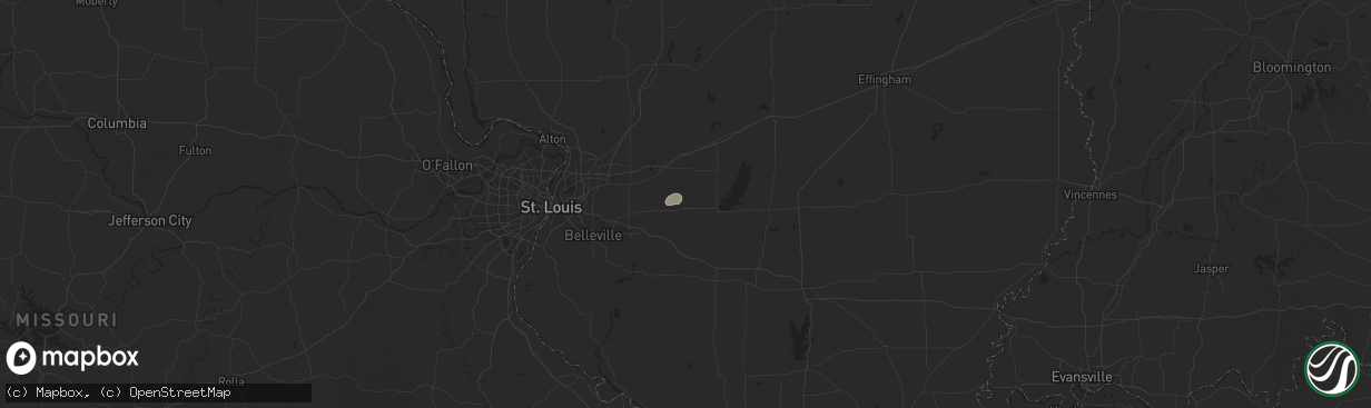 Hail map in Breese, IL on July 13, 2025