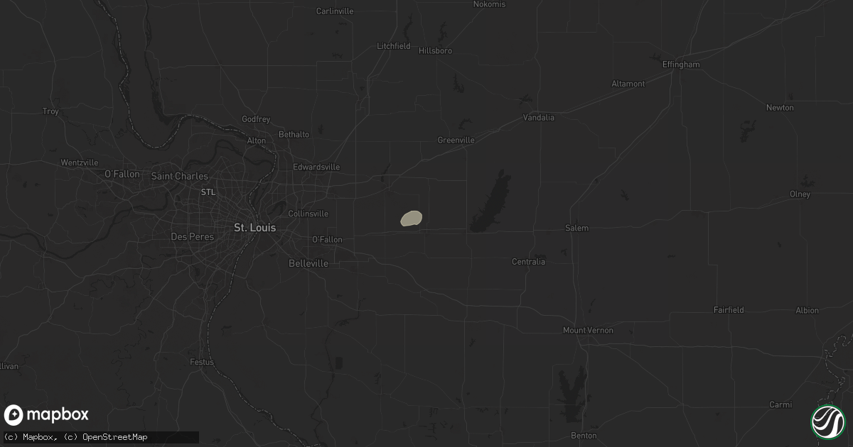 Hail map in Breese, IL on July 13, 2025