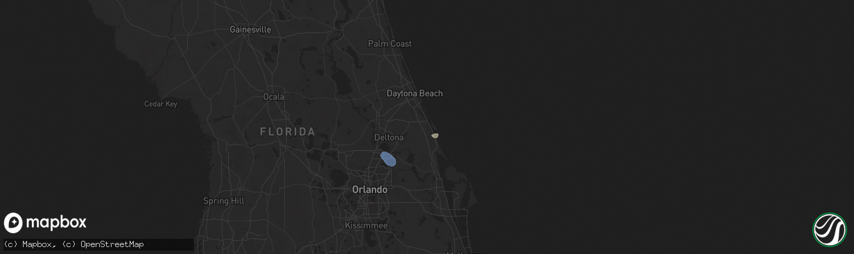 Hail map in Edgewater, FL on July 13, 2025