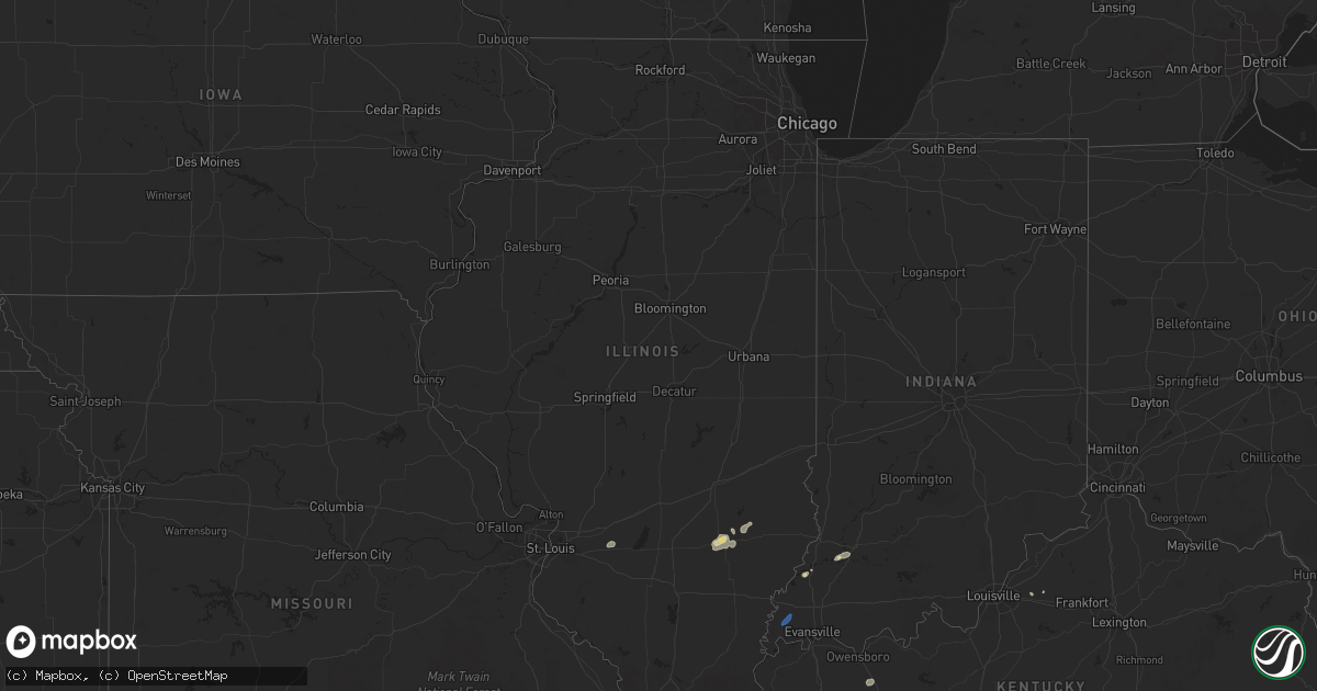 Hail map in Illinois on July 13, 2025