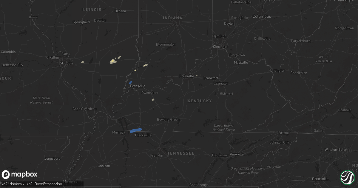 Hail map in Kentucky on July 13, 2025