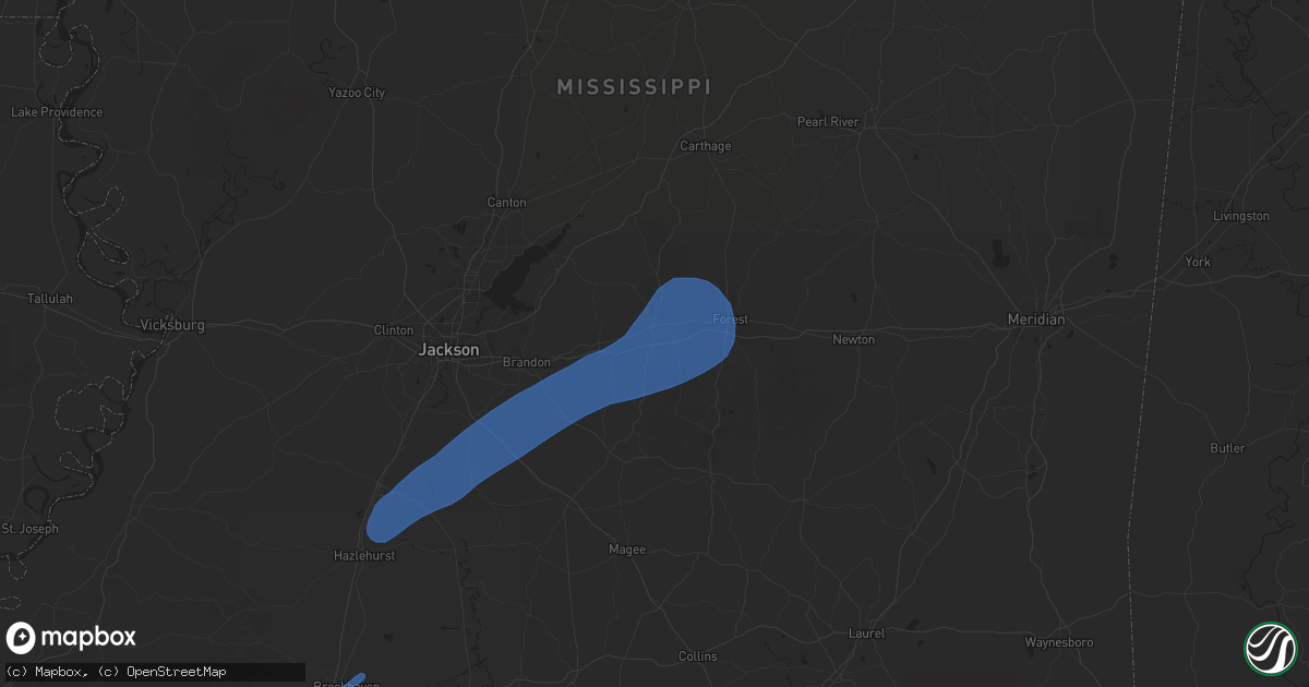 Hail map in Morton, MS on July 13, 2025