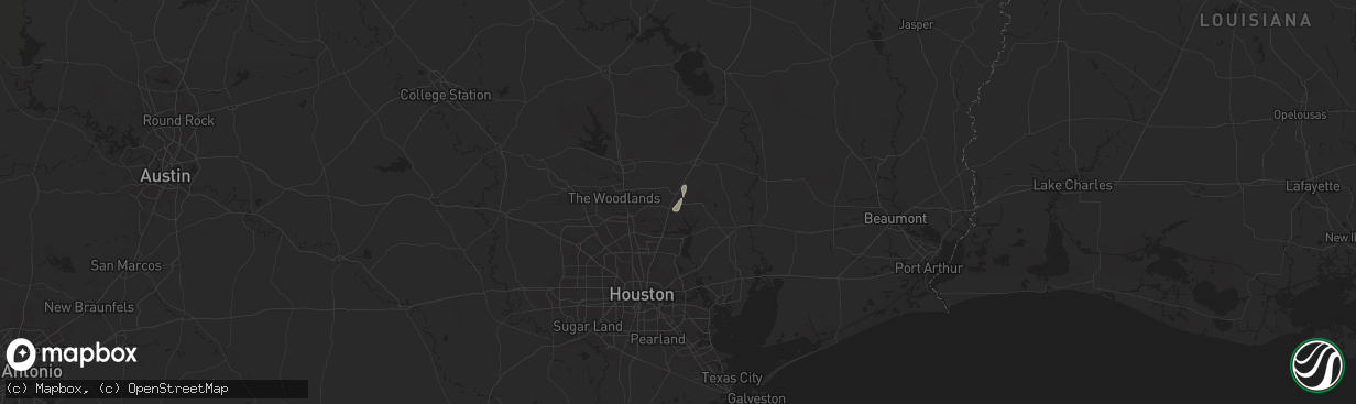 Hail map in New Caney, TX on July 13, 2025
