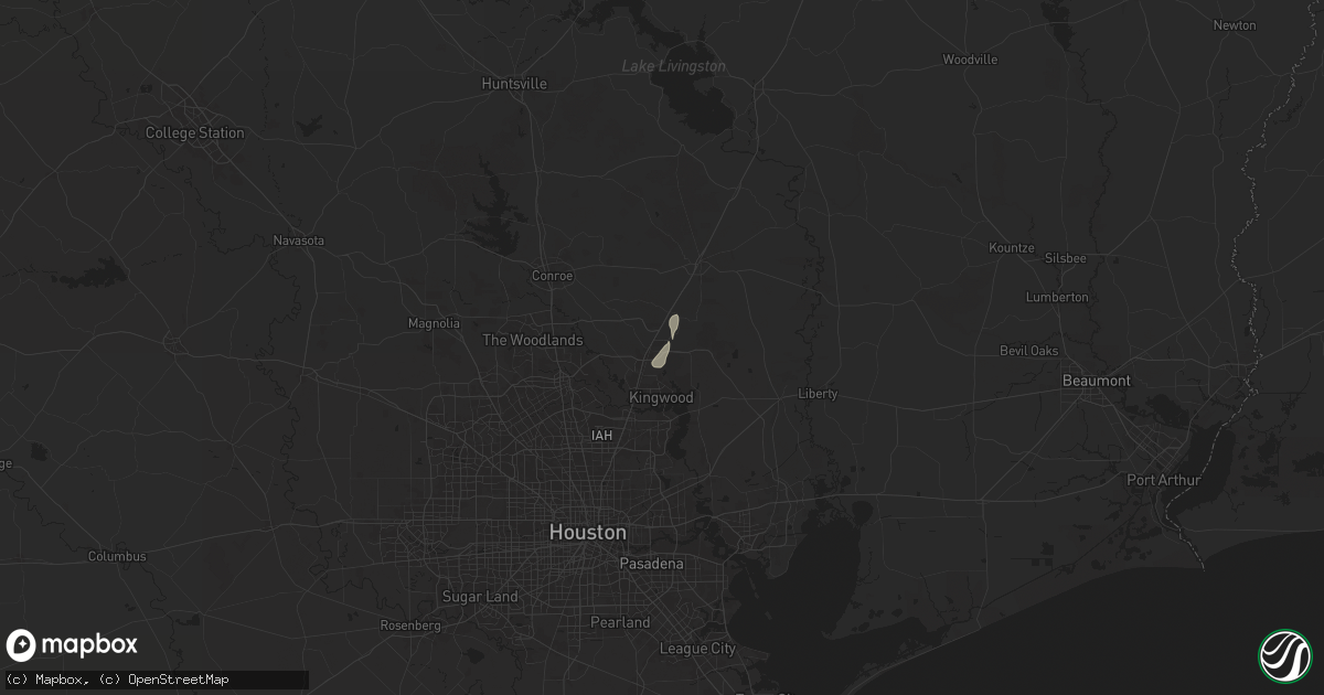 Hail map in New Caney, TX on July 13, 2025