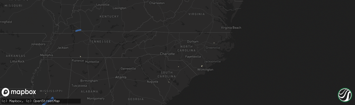 Hail map in North Carolina on July 13, 2025