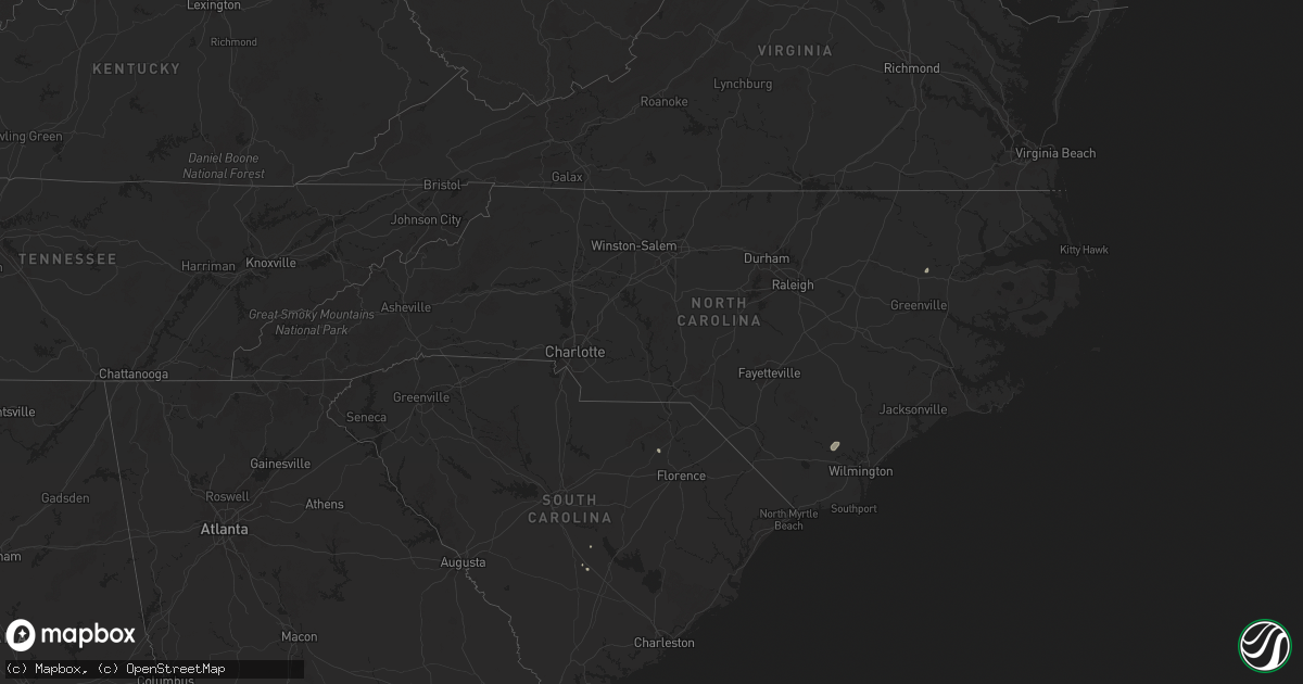 Hail map in North Carolina on July 13, 2025