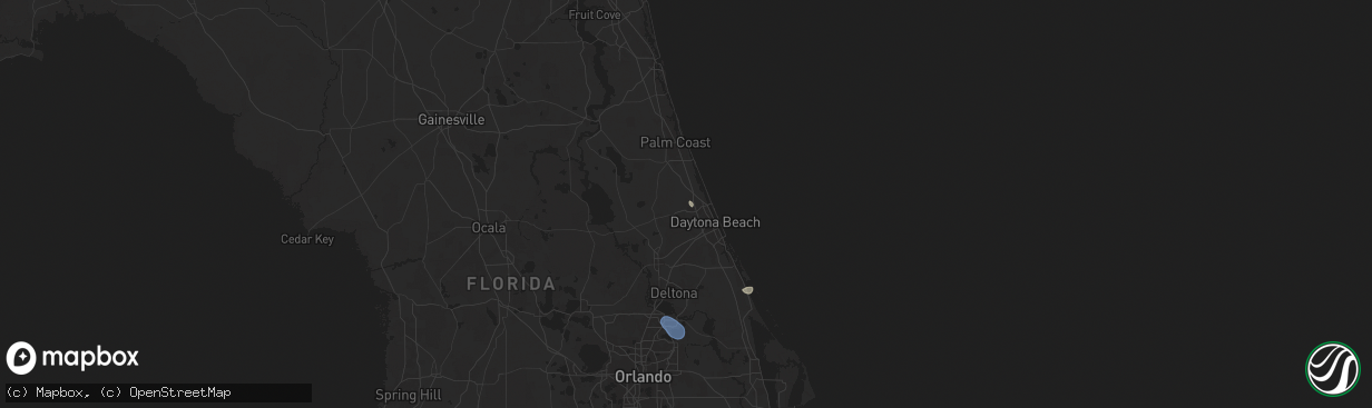 Hail map in Ormond Beach, FL on July 13, 2025