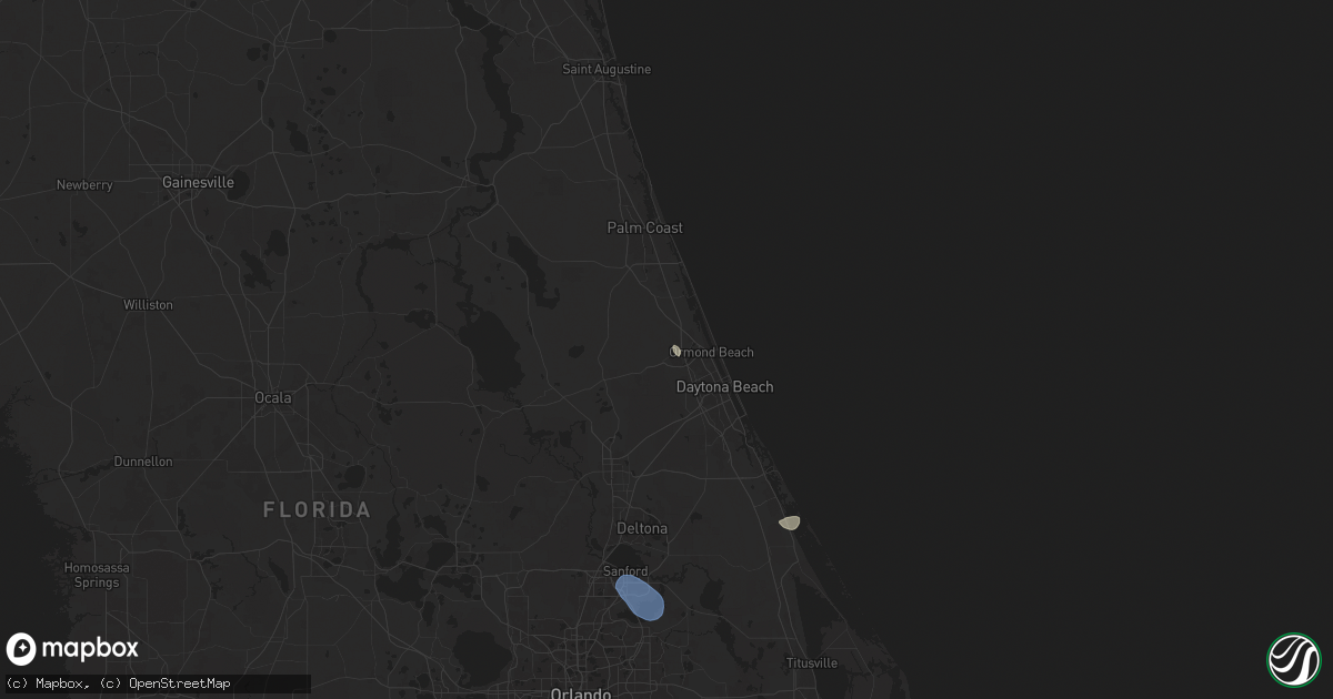 Hail map in Ormond Beach, FL on July 13, 2025