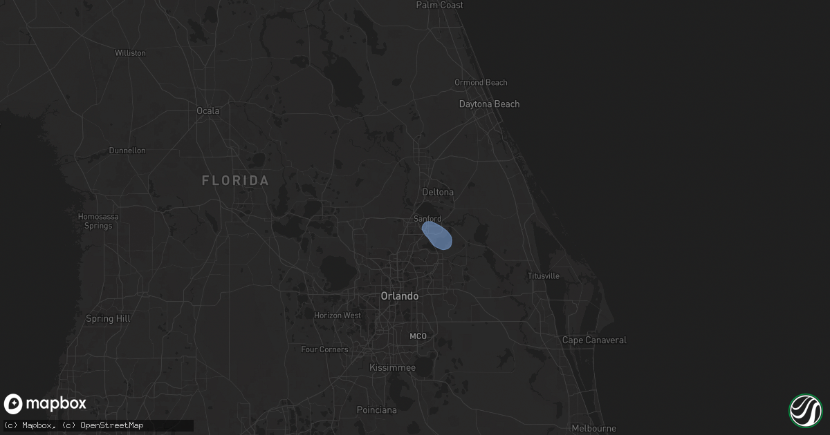 Hail map in Sanford, FL on July 13, 2025