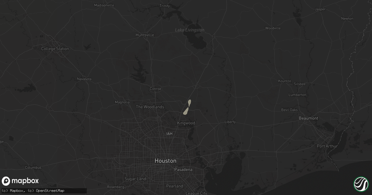 Hail map in Splendora, TX on July 13, 2025