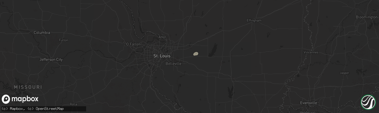 Hail map in Trenton, IL on July 13, 2025