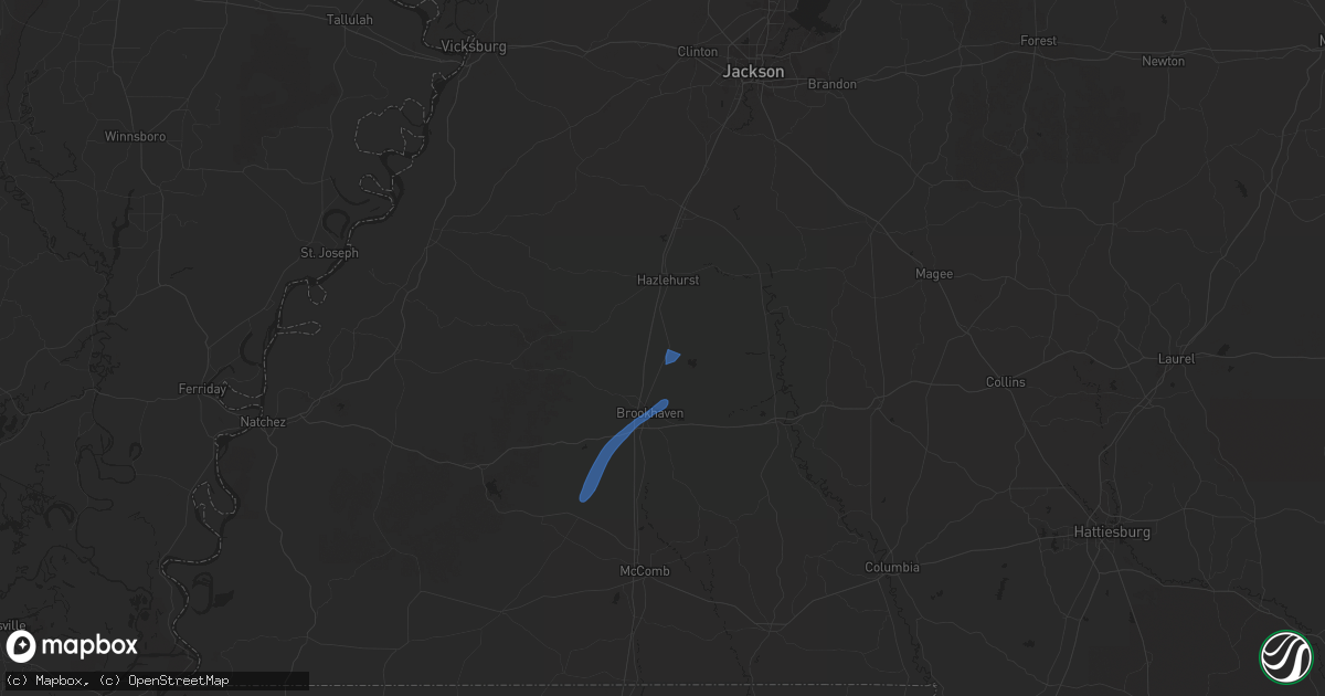 Hail map in Wesson, MS on July 13, 2025