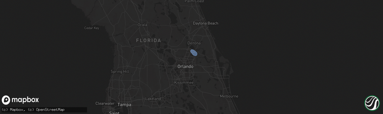 Hail map in Winter Springs, FL on July 13, 2025