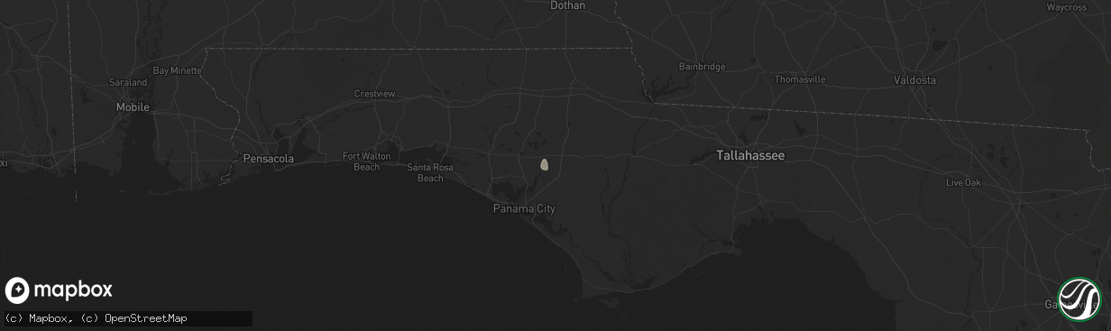 Hail map in Youngstown, FL on July 13, 2025