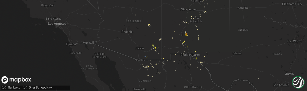 Hail map on July 13, 2025