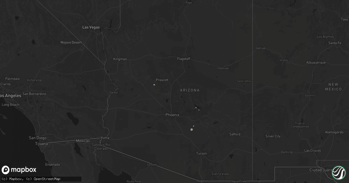 Hail map in Arizona on July 13, 2026
