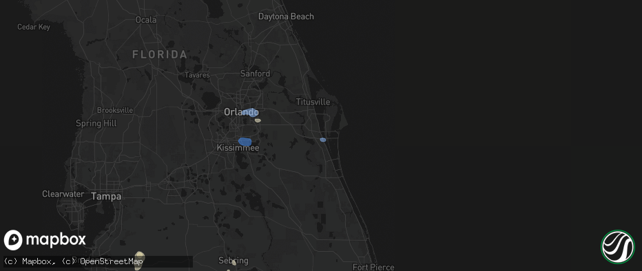 Hail map in Cocoa, FL on July 13, 2026