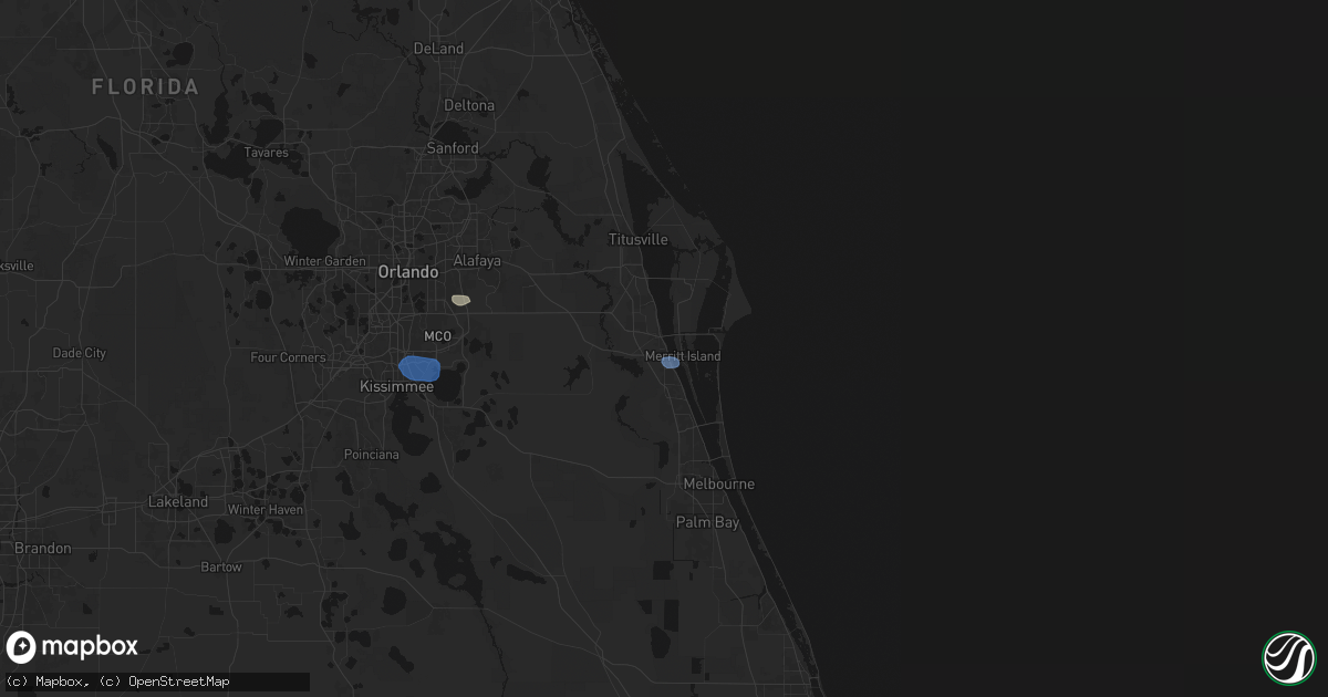 Hail map in Cocoa, FL on July 13, 2026