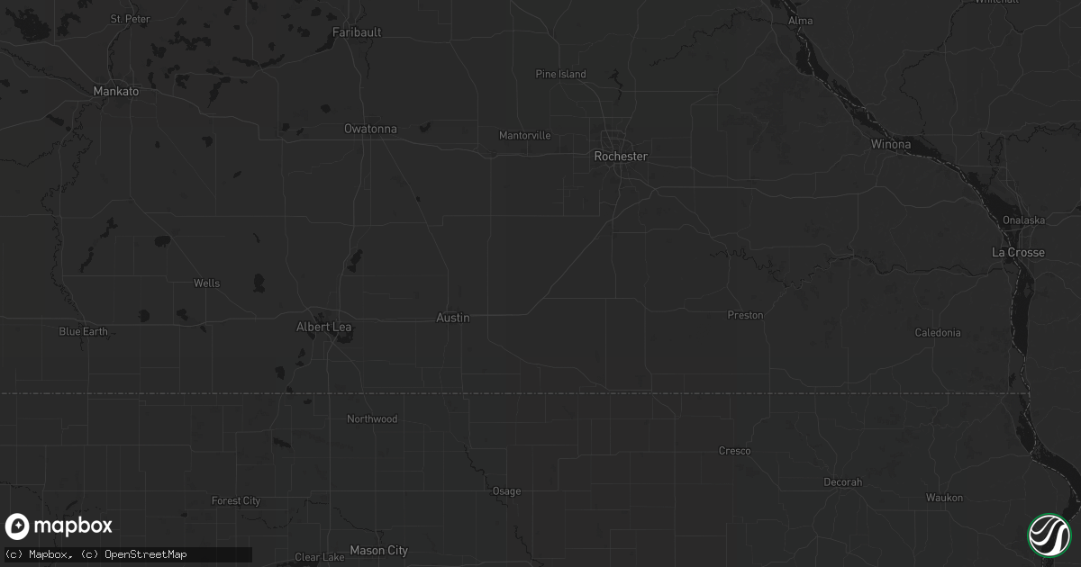 Hail map in Dexter, MN on July 13, 2026