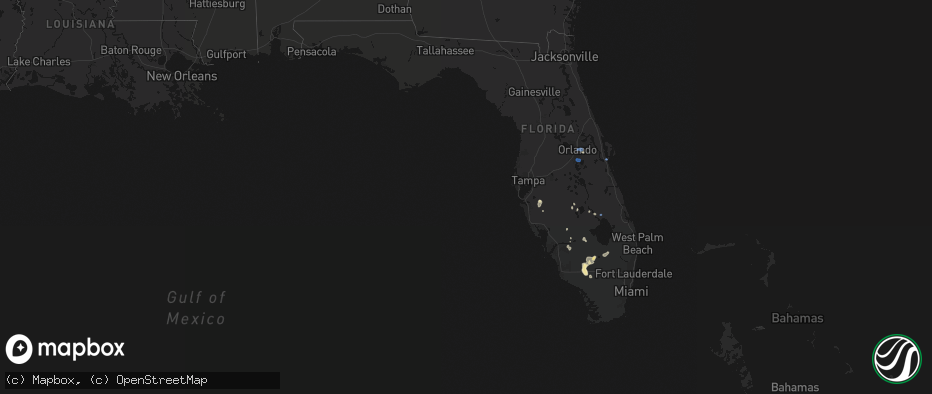 Hail map in Florida on July 13, 2026