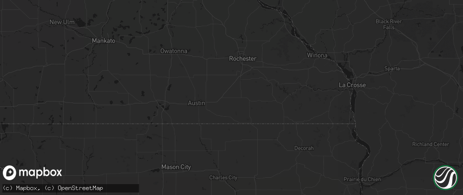 Hail map in Grand Meadow, MN on July 13, 2026