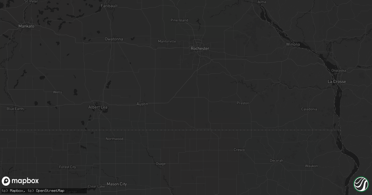 Hail map in Grand Meadow, MN on July 13, 2026