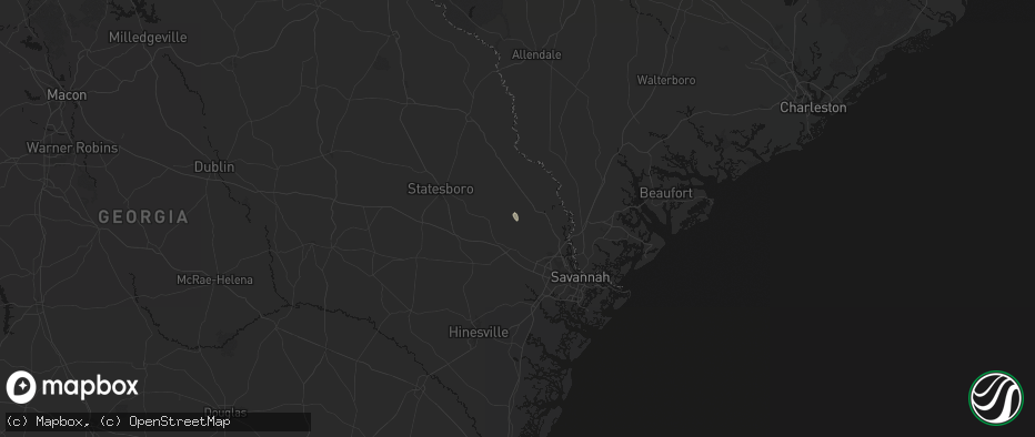 Hail map in Guyton, GA on July 13, 2026