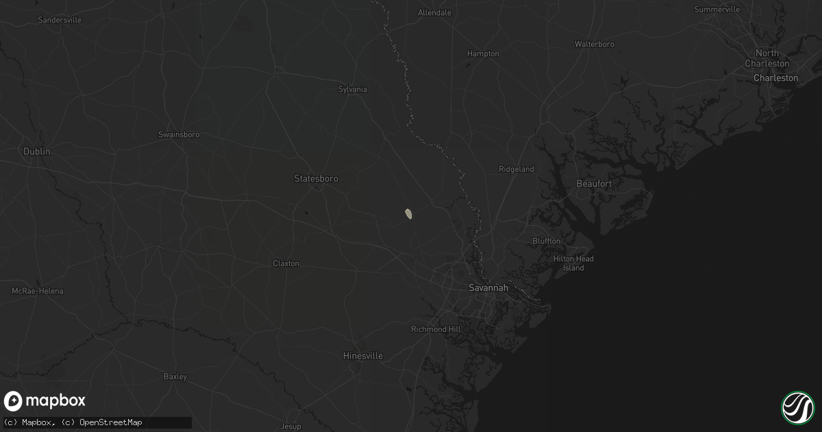 Hail map in Guyton, GA on July 13, 2026