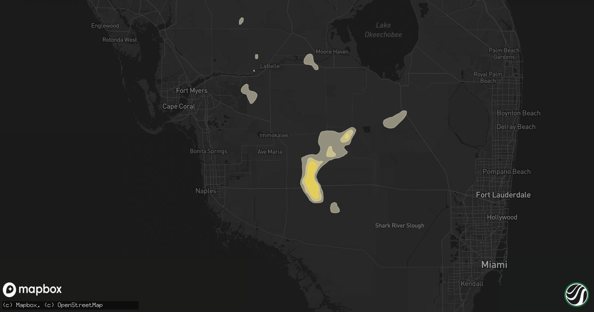 Hail map in Immokalee, FL on July 13, 2026