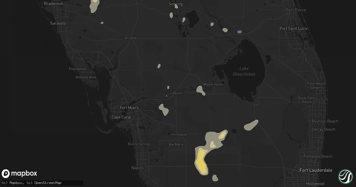 Hail map in Labelle, FL on July 13, 2026