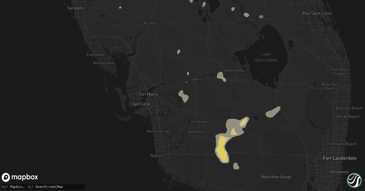 Hail map in Lehigh Acres, FL on July 13, 2026